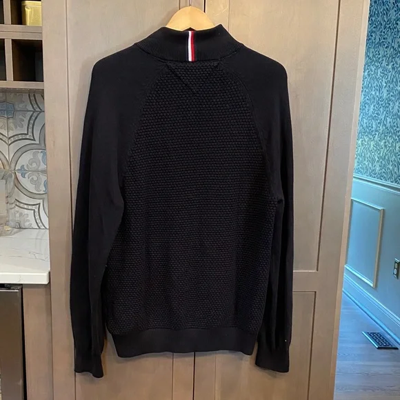 Tommy Hilfiger Men's Black Quarter-Zip Sweater - Picture 5 of 5